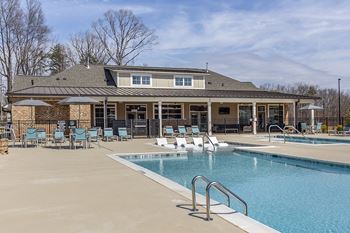 Resort style swimming pool with lap lane and sun deck